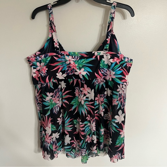 Women’s Croft And Borrow Plus Size Tankini Top Tropical Print Size 3XL - Picture 10 of 12